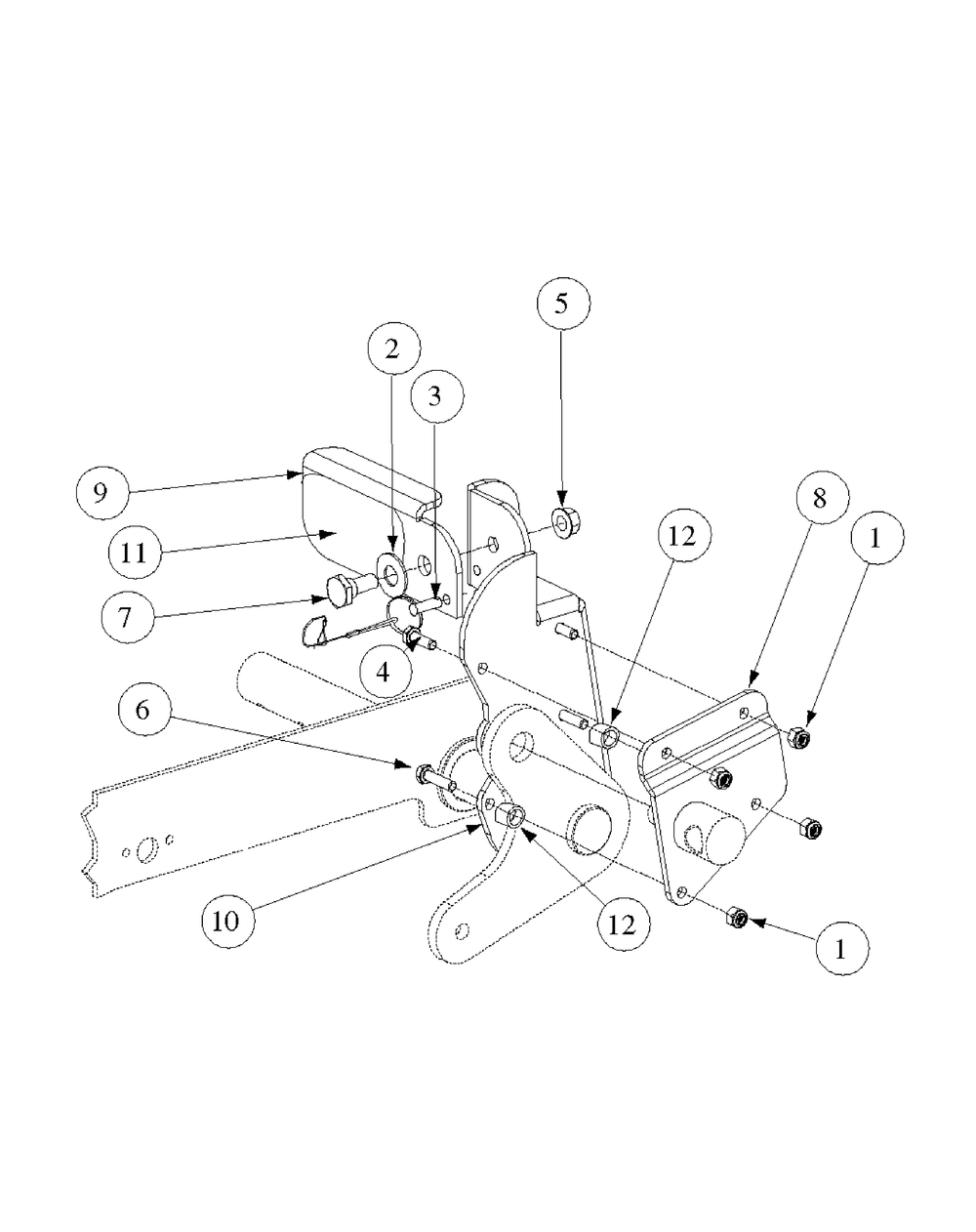 Foot Pedal Deck Lift Assembly Diagram and Parts List for M48-KW 53CB5DAV750-19-HP-OHV Cub Cadet Lawn Tractor